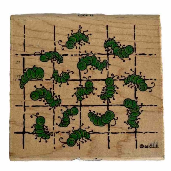 Caterpillar Grid Rubber Stamp H-3227 Stampassions - Picture 1 of 6